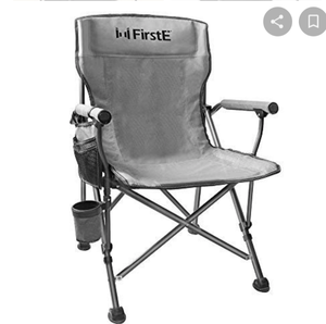 lot 9450 image: FirstE Portable Camping Chair, Durable Foldable Chair with Soft Foam Pad, Cup holder