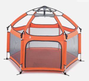 lot 9475 image: Pop out then go Portable Baby Toddler Child Playpen Canopy Tent Crib Orange