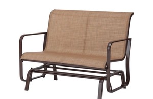 lot 8065 image: Mainstays Sand Dune 2-Seat Outdoor Glider, Tan