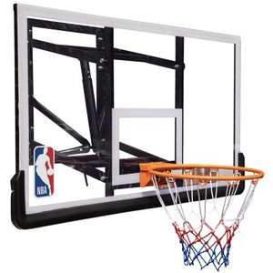 lot 8066 image: NBA Official 54 In. Wall-Mounted Basketball Hoop with Polycarbonate Backboard