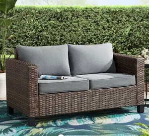 lot 8070 image: Better Homes & Gardens Brookbury Outdoor Loveseat- Gray Retail $242