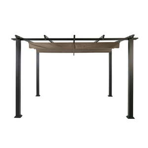 lot 8073 image: Pergolas 10 x 12 x 8 Black and Gray Steel Pergola retail &421.49