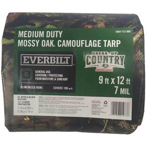 lot 6294 image: Everbilt 9 ft. x 12 ft. Mossy Oak Camouflage Tarp