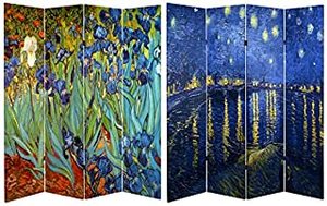lot 6367 image: Oriental Furniture 6 ft. Tall Van Gogh Irises Canvas Room Divider
