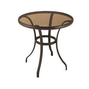 lot 6342 image: StyleWell Mix and Match Round Steel Outdoor Patio Bistro Table with Glass Top