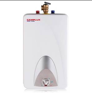 lot 27910 image: Camplux ME40 Mini Tank Electric Water Heater 4-Gallon with Cord Plug,120 Volts