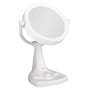 lot 27924 image: Zadro Max Bright Sunlight Dual Sided Vanity Mirror, White, 10X1X Magnification (B00H93KKY2)