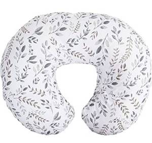 lot 27930 image: Boppy Nursing Pillow and Positioner Original  Gray Taupe Watercolor Leaves  Breastfeeding, Bottle Feeding, Baby Support  with Removable Cotton Blend Cover  Awake-Time Support