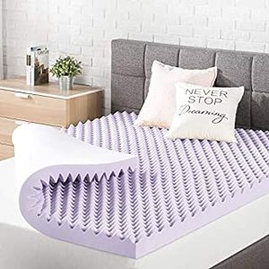 lot 27940 image: Best Price Mattress 3 Inch Egg Crate Memory Foam Mattress Topper with Soothing Lavender Infusion, CertiPUR-US Certified, Queen (B07BNVR3SC)