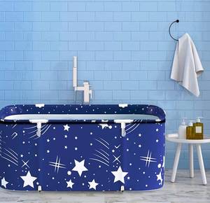 lot 27946 image: Foldable Bathtub Portable Soaking Bath Tub,Eco-Friendly Bathing Tub for Shower Stall,Thickening with Thermal Foam to Keep Temperature (XL Pink Strawberry)