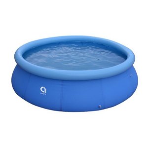 lot 27955 image: Jleisure - 10 Foot Round 30 Inch Tall Prompt Set Inflatable Outdoor Backyard Swimming Pool - Blue