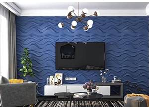 lot 27967 image: Art3d A10003BL 3D Wall Panels, Blue, 32 Square Feet