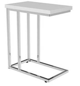 lot 27970 image: Sofa Side Table - C Shaped End Table - 19.75 x 11.75 x 23.75 in, White