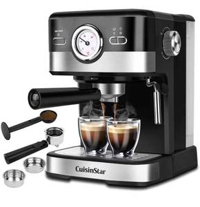 lot 27981 image: Cuisinstar Espresso MachineExpresso Maker Machine With Milk Frother Wand Combo -1100 W Fast Heating Coffee Maker with 1.5L Removable Water Tank For Esspresso Latte Cappuccino Machiato
