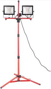 lot 30957 image: VEVOR LED Work Light with Stand, 10000 Lumen Dual-head LED Work Light with 27.6-68.1 Adjustable and Foldable Tripod Stand, IP65 Waterproofed LED Tripod Work Light, with 5000 Kelvin Color Temperature