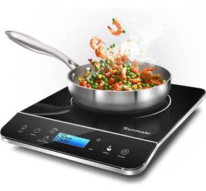 lot 30958 image: Sunmaki Portable Induction Cooktop,1800W Induction Cooker with LCD Sensor Touch, Induction Cooktop Burner Child Safety Lock & 4h Timer, 9 Power 10 Temperature Setting for cooking