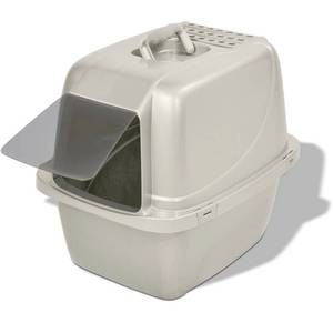 lot 30972 image: Van Ness Pets Odor Control Large Enclosed Cat Litter Box, Hooded, Pearl, CP6