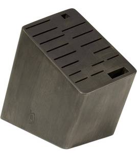 lot 30995 image: Shun Cutlery 17-Slot Angled Knife Block, Hardwood Block with Attractive Dark Stain, Authentic, Japanese Universal Knife Block, Knife Holder for Kitchen Counter