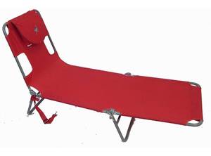 lot 32645 image: Ostrich Chaise Lounge, Red
