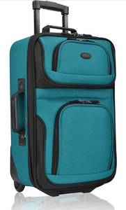 lot 32676 image: U.S. Traveler Rio Rugged Fabric Expandable Carry-on Luggage, Teal, 2 Wheel