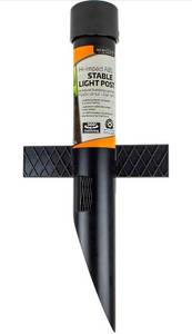 lot 32677 image: Newhouse Lighting MPOST17 2.5-Inch Outdoor Mounting Post with Cap and Stabilizing Wings for Landscape Flood Lights, Black, 17.63