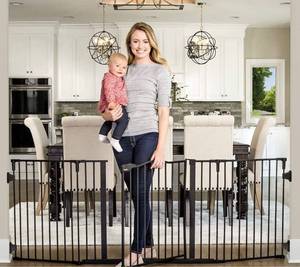 lot 32687 image: Regalo Deluxe Home Accents Widespan Safety Gate, 74.5 W x 28 H, Includes 4 Wall Mounts , Black