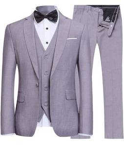 lot 32690 image: YFFUSHI Mens Slim Fit 3 Piece Suit One Button Business Wedding Prom Suits Blazer Tux Vest & Trousers - Size Large