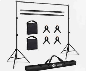 lot 36514 image: Hpusn Photo Video Studio 10ft. Adjustable Backdrop Stand