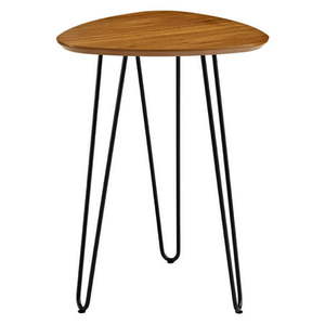 lot 36527 image: Walker Edison Hairpin Leg Wood End Table 18 Inch, Walnut