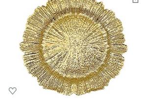 lot 36559 image: Henilosson 13 inch Charger Plates,Round Plastic Reef Plate Chargers for Dinner Plates (24 Lots Gold)