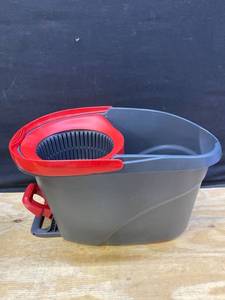 lot 36560 image: O-Cedar EasyWring Microfiber Spin Bucket RedGray