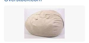 lot 37385 image: I Love my Foam Bag -  Tan Lounge Bag Chair for Kids