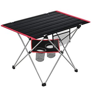 lot 37389 image: Outdoor Folding Camping Table Lightweight Large Portable Camp Table with Cup Holders and Carrying Bags - Outside Camping Tables That Fold Up Lightweight for Outdoor Picnic Beach Hiking Travel Fishing