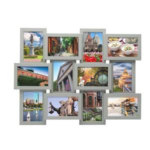 lot 37395 image: Melannco 12 Opening Photo Collage Frame, Grey