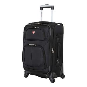 lot 37399 image: SwissGear Sion Softside Expandable Luggage, Black, Carry-On 21-Inch