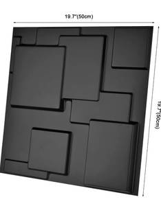 lot 37403 image: Art3d A10033BK 3D Wall Panels, Matt Black, 32 Square Feet , Pack of 129
