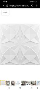 lot 37405 image: Art3d Decorative Ceiling Tile 2x2 Glue up, Suspended Ceiling Tile Pack of 12pcs White Floral