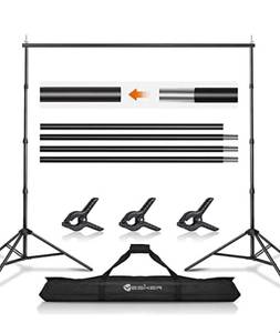lot 37411 image: Yesker 10ft Background Stand Backdrop Support System Kit Photo Video Studio Adjustable Backdrop Stand for Photoshoot Photography Parties Wedding with Carrying Bag