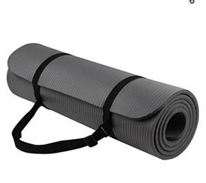 lot 37412 image: Yoga All-Purpose 12-Inch Extra Thick High Density Anti-Tear Exercise Yoga Mat with Carrying Strap