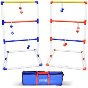 lot 37428 image: GoSports Premium Ladder Toss Game Set with 6 Bolos Portable Carrying Case and Scoring System