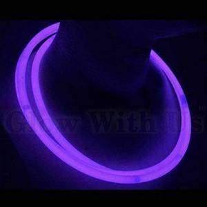 lot 37446 image: Glow Sticks Bulk Wholesale Necklaces, 100 22� Purple Glow Stick Necklaces. Bright Color, Glow 8-12 Hrs, Connector Pre-Attached, Sturdy Packaging, Glow