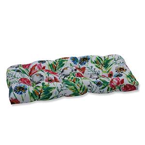 lot 37457 image: Pillow Perfect 631035 OutdoorIndoor Flower Mania Petunia Tufted Loveseat Cushion, 44 x 19, Pink