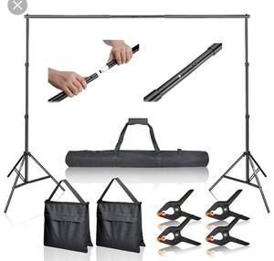 lot 37468 image: Photo Video Studio 6ft x10ft Adjustable Backdrop Stand, Background Support