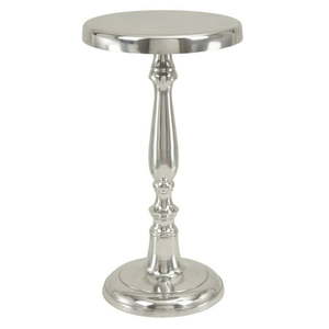 lot 84026 image: DecMode 22 x 13 Silver Aluminum Traditional Accent Table
