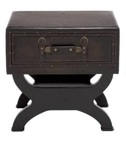 lot 84028 image: Vintage Wood Leatherette Suitcase Accent Table