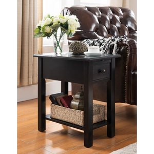 lot 84029 image: Copper Grove Ballingall Black Side Table with Charging Station Retail$139.99