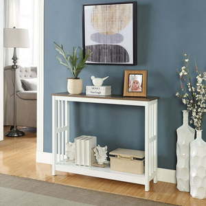 lot 84117 image: Convenience Concepts Mission Console Table DriftwoodWhite