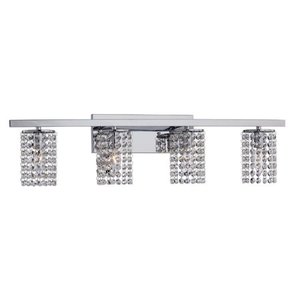 lot 84130 image: Round Shade Chrome and Crystal 4-Light Vanity Retail$111.99