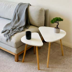 lot 84135 image: Cora Modern Contemporary Triangle Nesting Tables, Set of 2 Retail$77.48