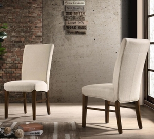 lot 84019 image: Pair of Levi Fabric Chairs - Summit Linen
